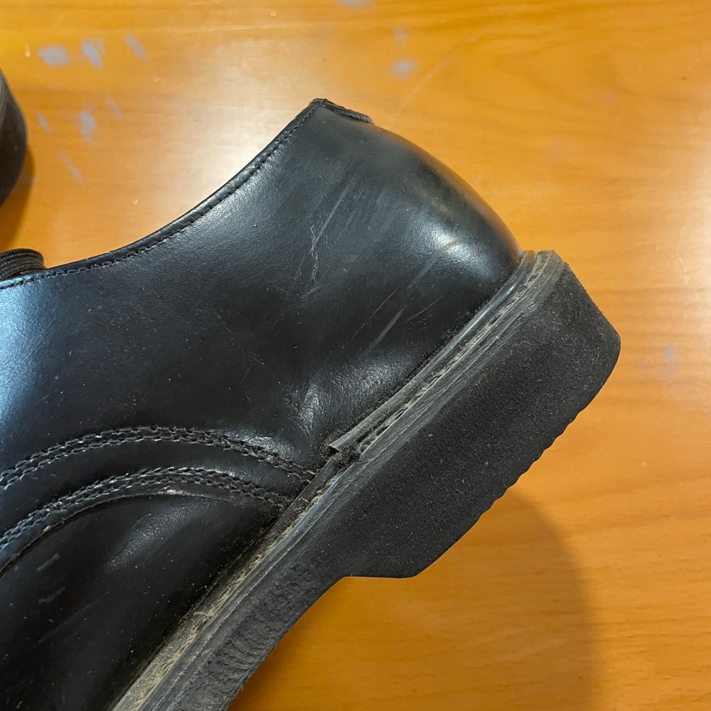 VTG Mens 7.5 Wide Black Leather Oxford Steel Toe Work Safety Shoes Oil Resistant - Picture 10 of 12